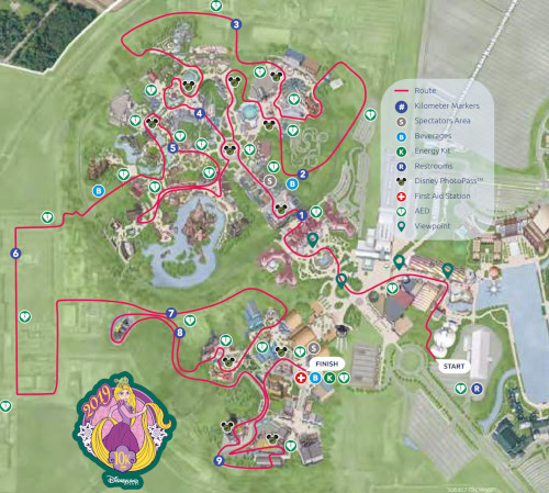 Parcours 10 km - crédits Disney